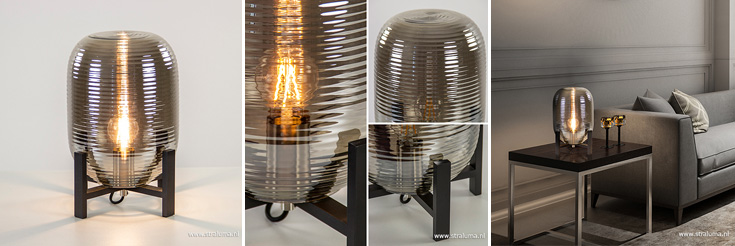 12210831-Luxe-glazen-tafellamp-Nibali-met-zwart-Straluma De beste lampen bij Spiced Honey - THINK | 12210831-Luxe-glazen-tafellamp-Nibali-met-zwart-Straluma